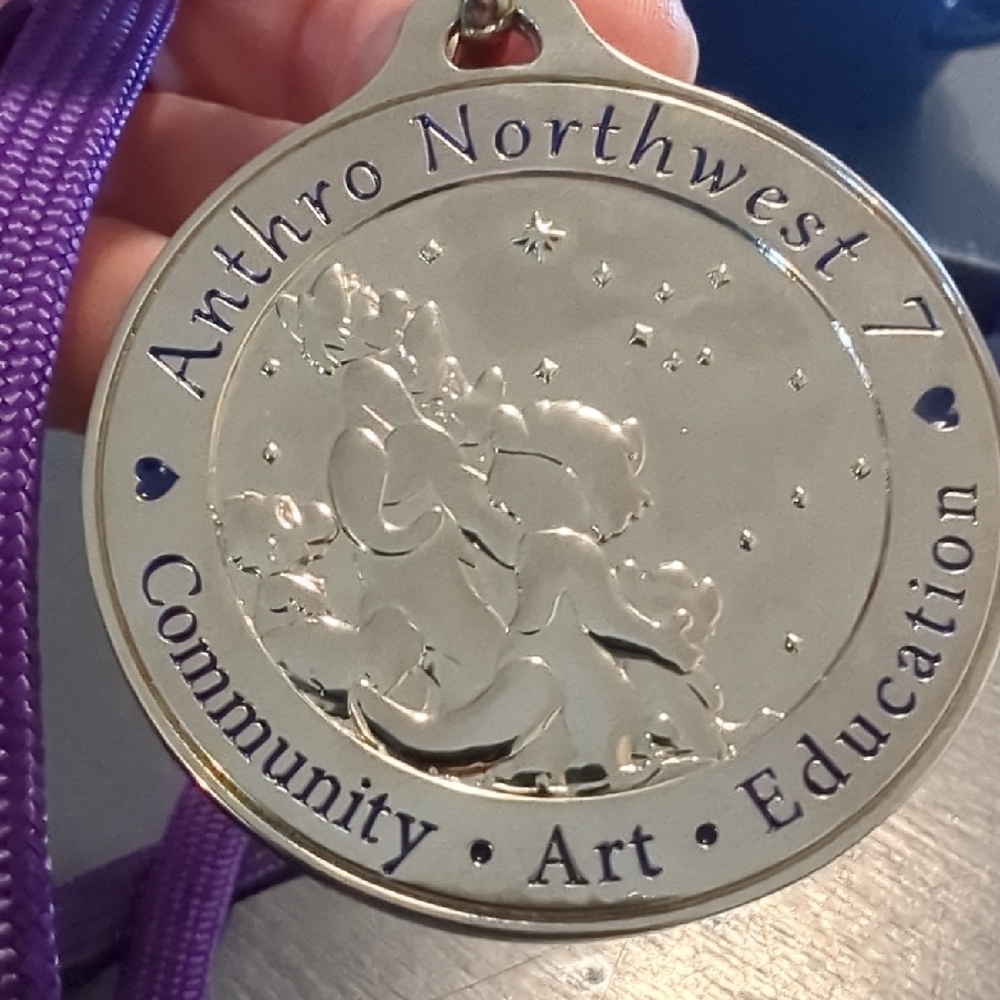 Silver Medal with Purple Ribbon